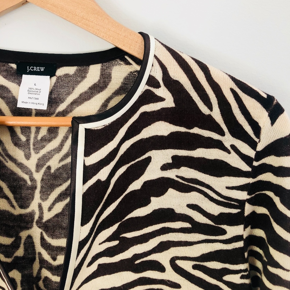 J Crew Animal Print Cardigan